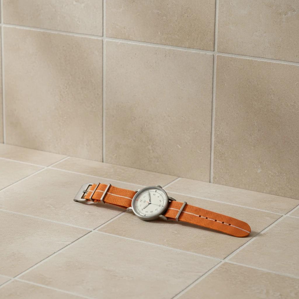 Create a female model wearing the clothes and accessories from the provided image, posing in a studio with light colour ba...